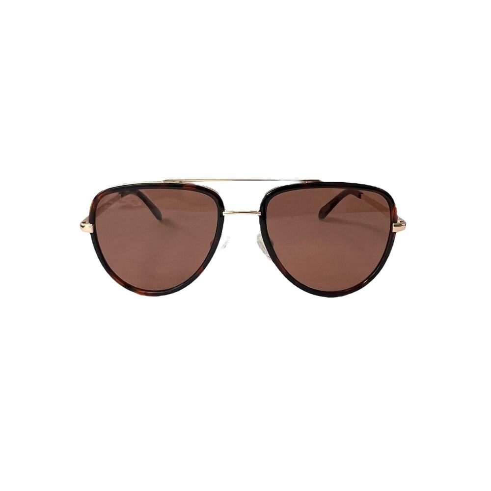 Quay Australia All In Mini Aviator Sunglasses Dark Tortoise Dark Apricot